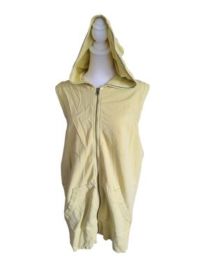 Gap Sleeveless Hooded Zip-Up Vest Yellow sz XL